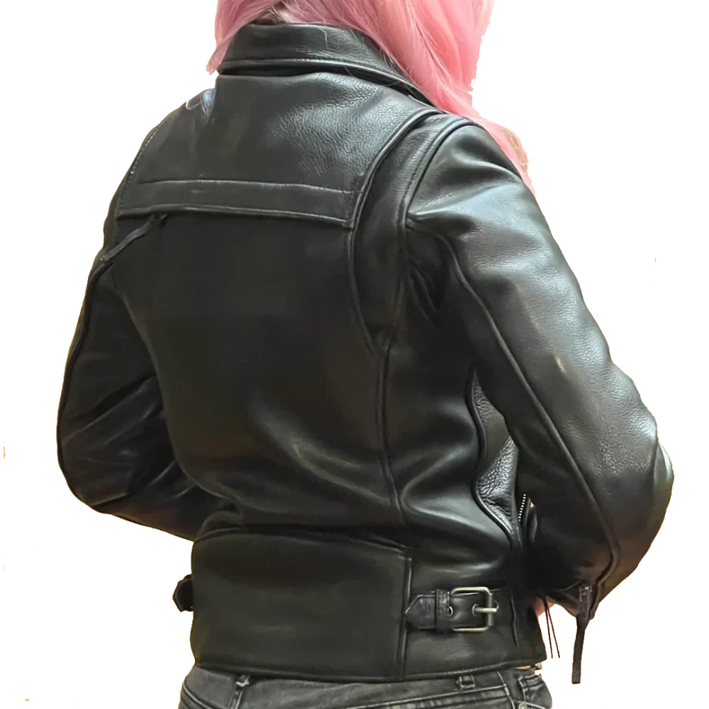 Genuine Leather Women's Motorcycle Jacket 3