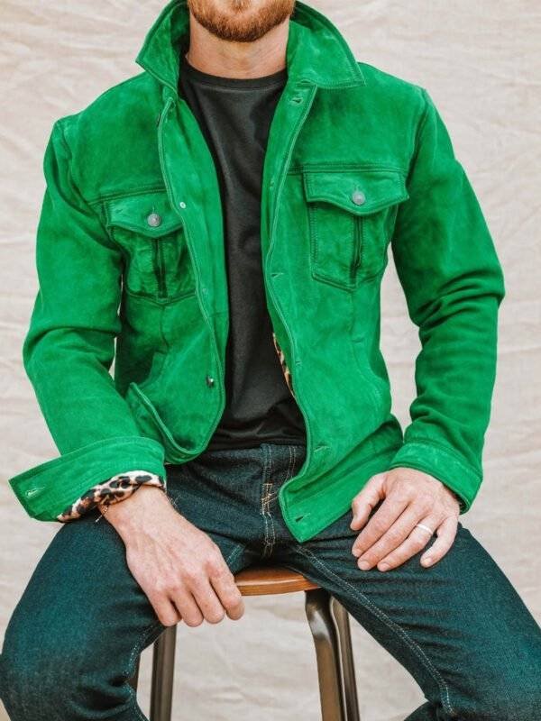 Green Suede Leather Jacket
