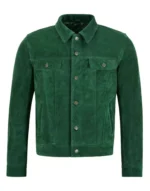 Green Suede Trucker Jacket