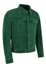 Green Suede Trucker Jacket 3