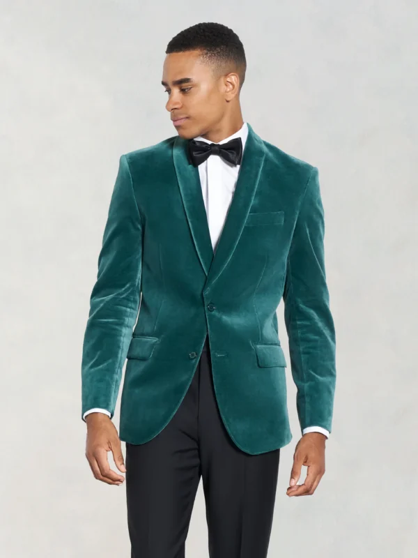 Green Suede Tuxedo Jacket
