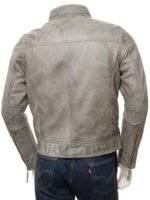 Grey Leather Motorcycle Jacket 4