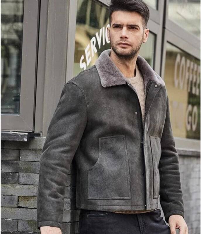 Grey Sheepskin Jacket