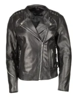 Ladies Armored Leather Motorcycle Jacket