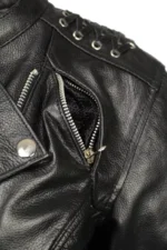 Ladies Armored Leather Motorcycle Jacket 2