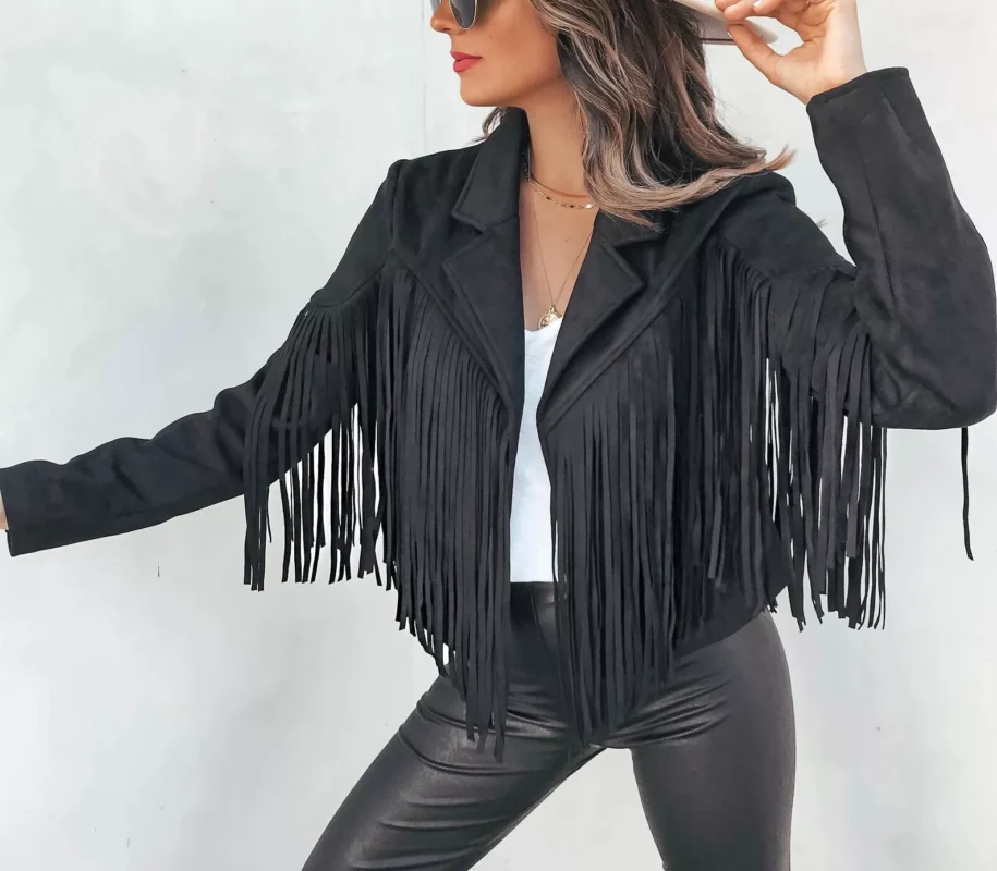 Ladies Suede Fringe Jacket