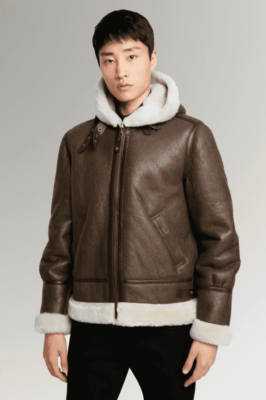 Leather And Shearling Bomber Jacket