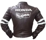 Leather Honda Motorcycle Jacket - Back View