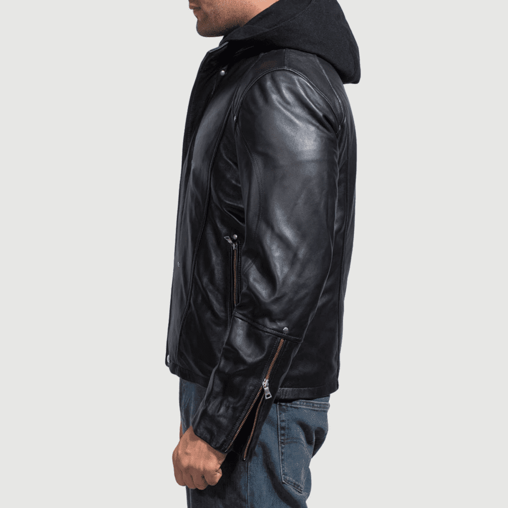 Leather Jacket With Hood 1