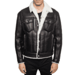 Leather Jacket With Sheepskin Collar