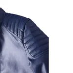 Leather Motorcycle Jacket Blue 4
