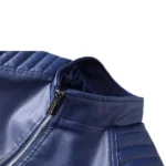 Leather Motorcycle Jacket Blue 5
