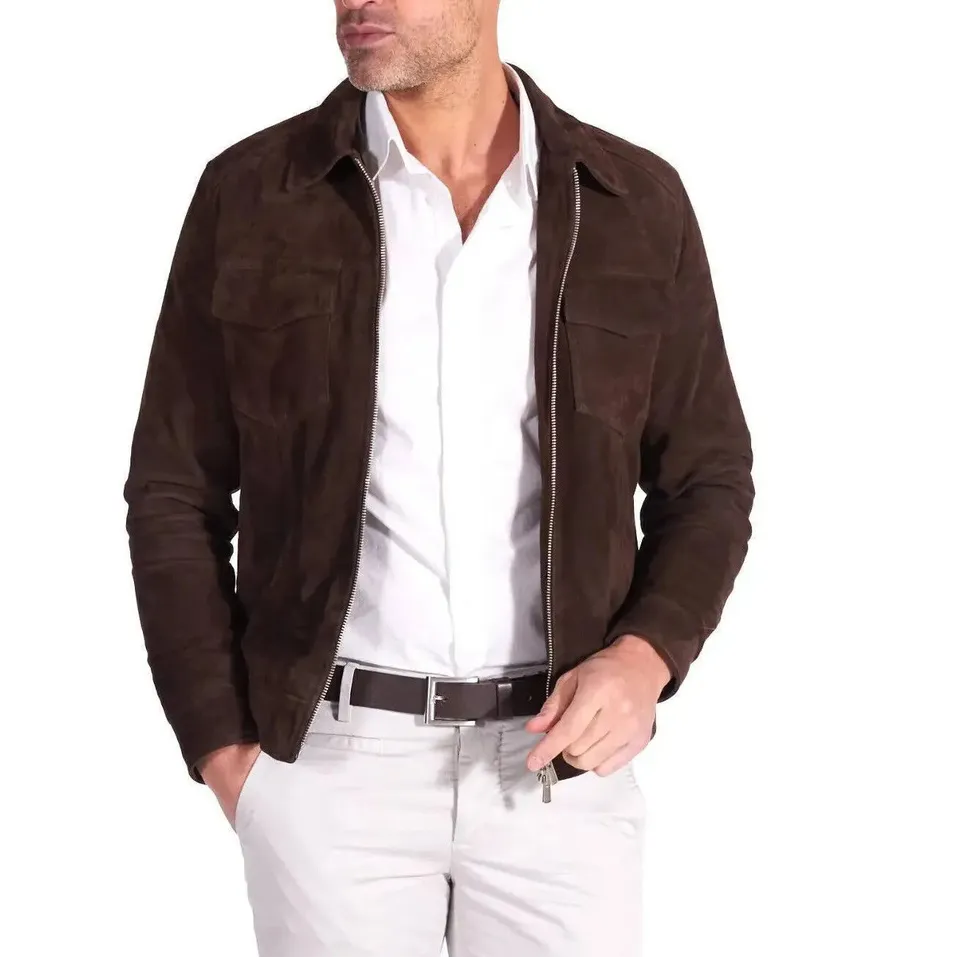 Leather Suede Jacket Mens