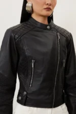 Leather Womens Motorcycle Jacket 2