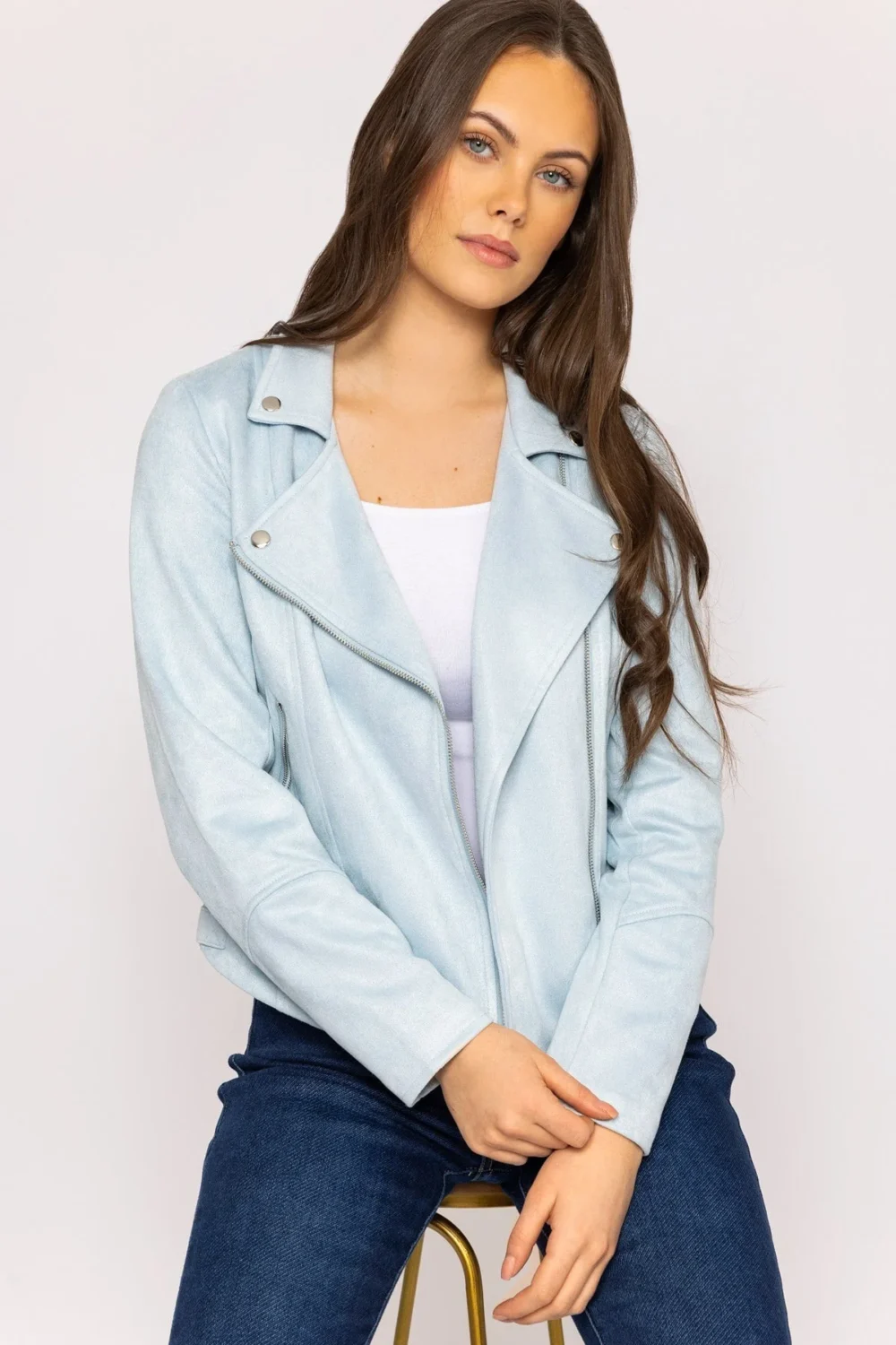 Light Blue Suede Jacket