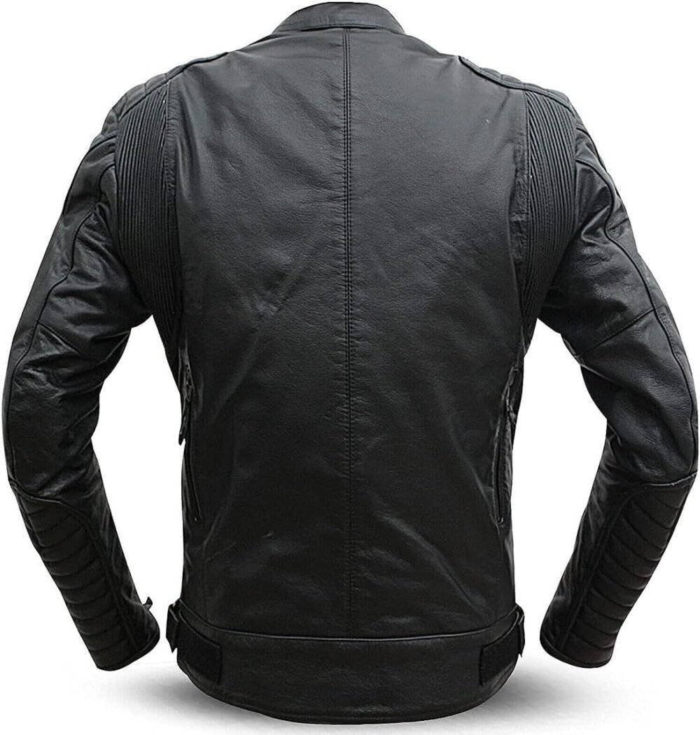 Matte Black Leather Motorcycle Jacket 2