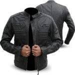 Matte Black Leather Motorcycle Jacket 3