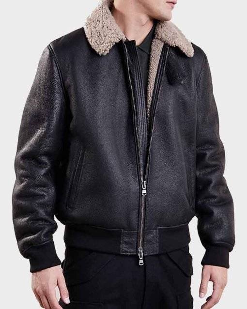 Mens Black Aviator Jacket