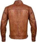 Mens Brown Leather Motorcycle Jacket 2