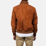 Men's Brown Suede Bomber Jacket 2