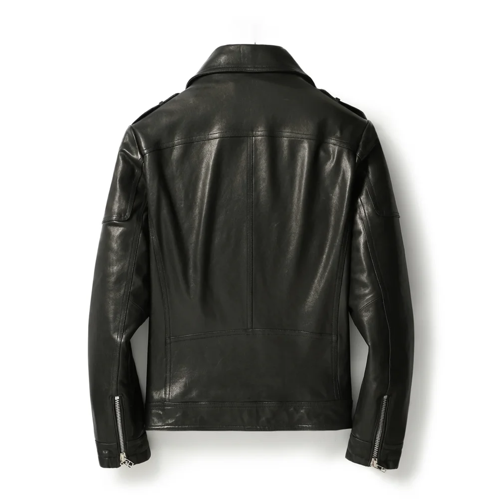 Mens Buffalo Leather Motorcycle Jacket 2