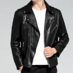 Mens Buffalo Leather Motorcycle Jacket 3