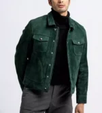 Mens Green Suede jacket 2