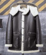 Mens Hooded sheepskin Jacket