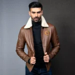 Mens Leather Aviator Jacket