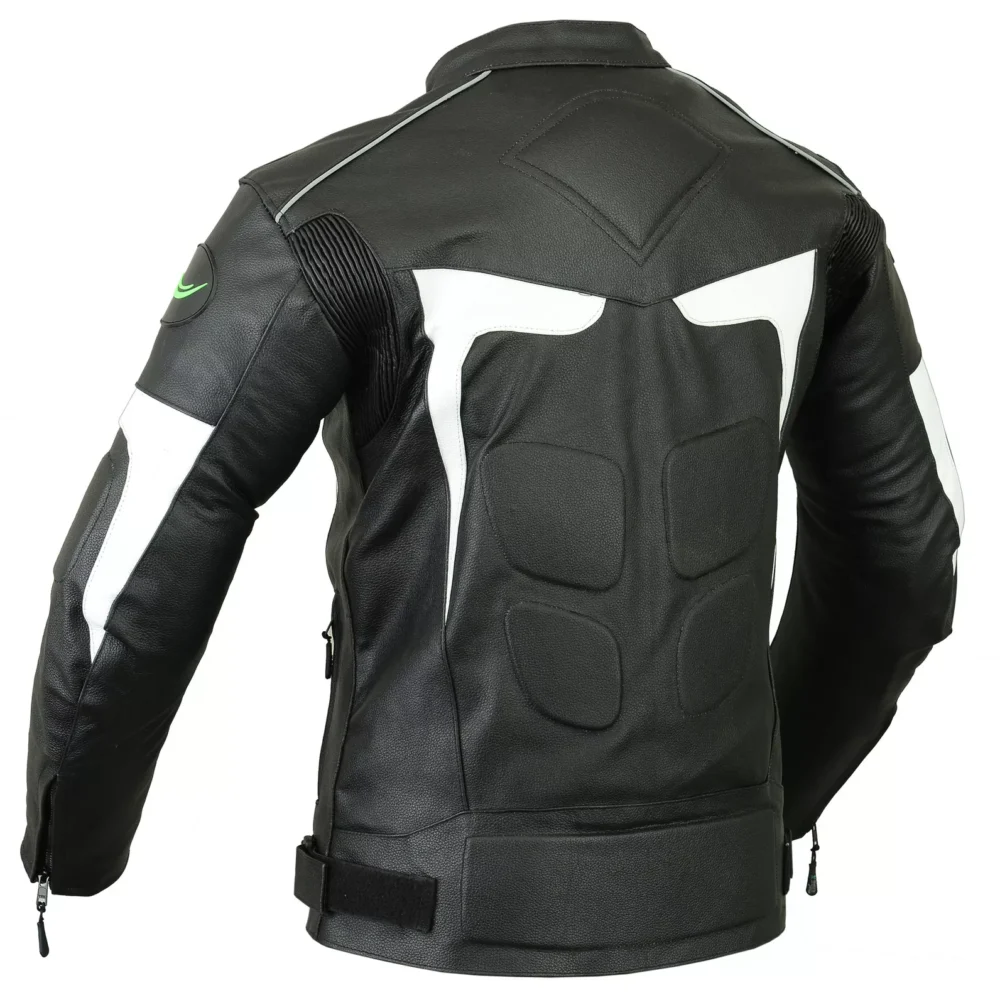 Mens Leather Motorcycle Jacket With Armor 4