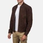 Mens Suede Bomber Jacket