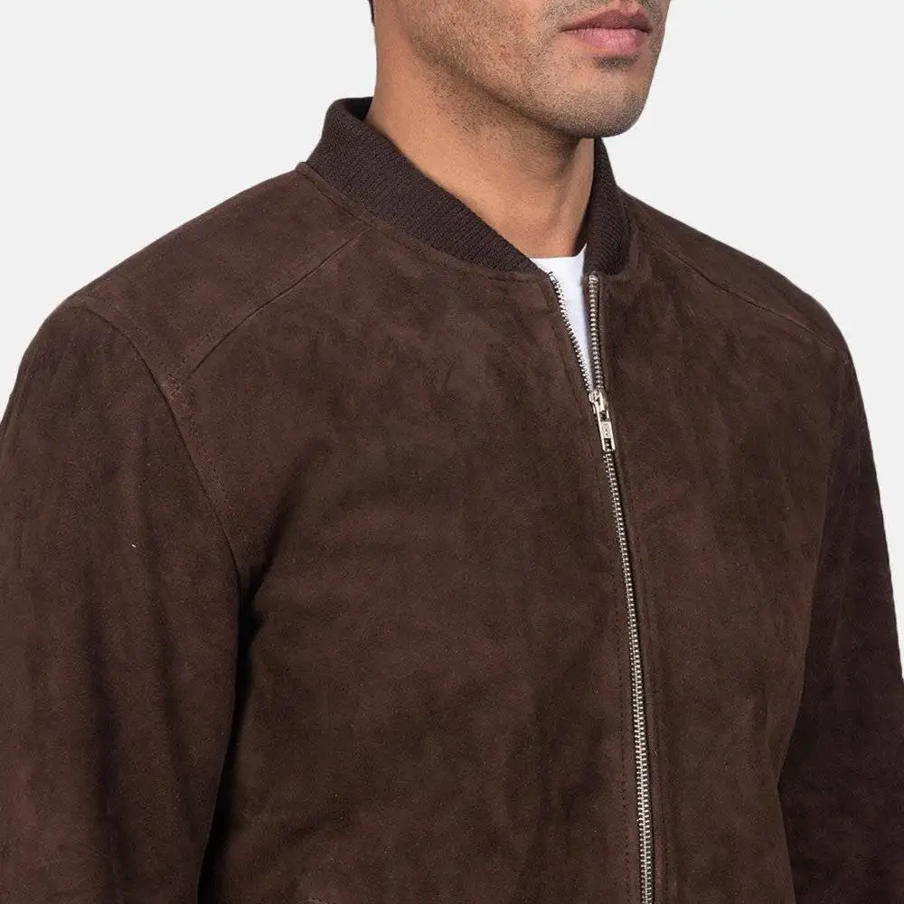 Mens Suede Bomber Jacket 4