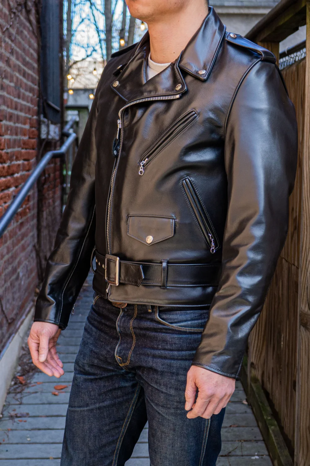 Motorcycle Leather Jacket Black 2