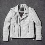 Motorcycle White Leather Jacket