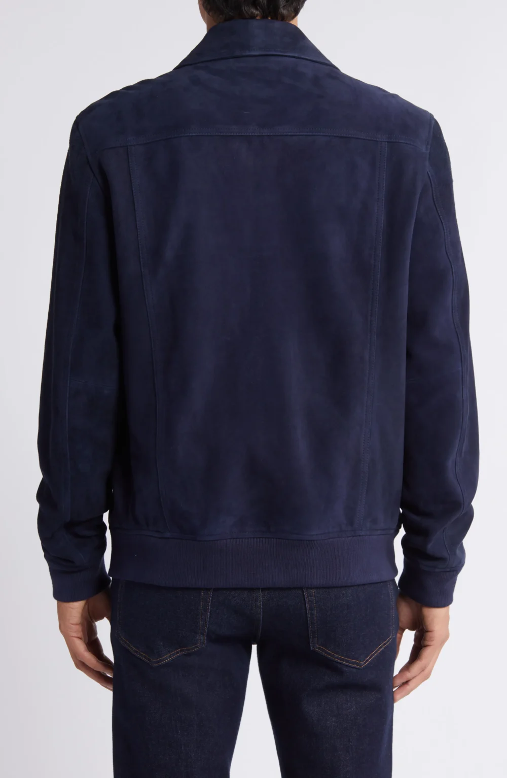 Navy Blue Suede Jacket 2