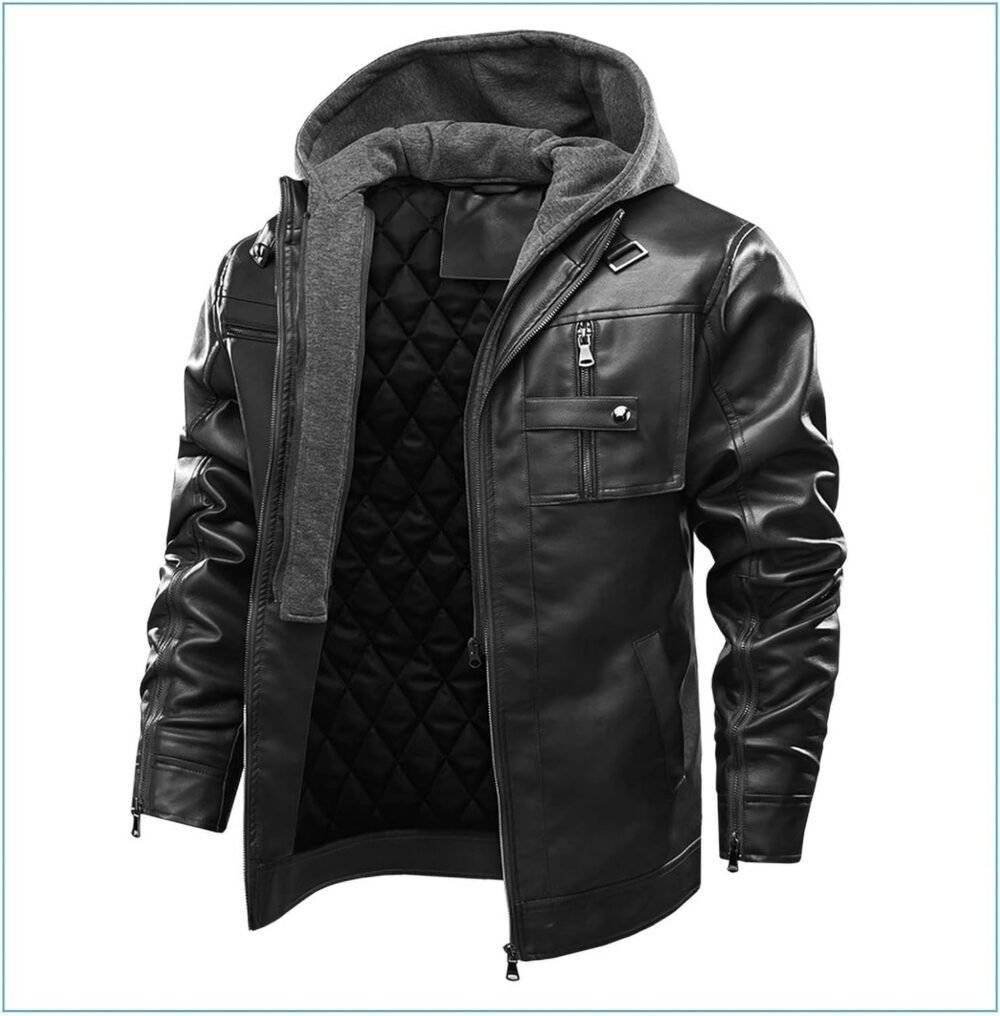 Padded Leather Jacket Motorcycle 2