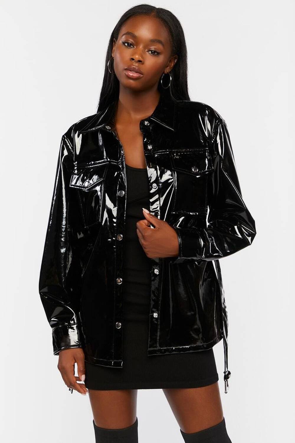 Patent Leather Motorcycle Jacket