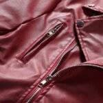 Red Faux Leather Biker Jacket 3