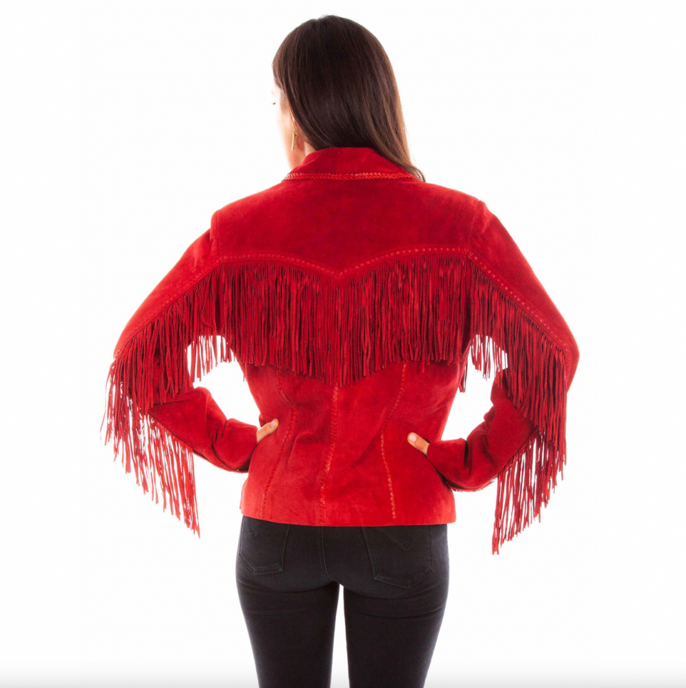 Red Suede Fringe Jacket 2