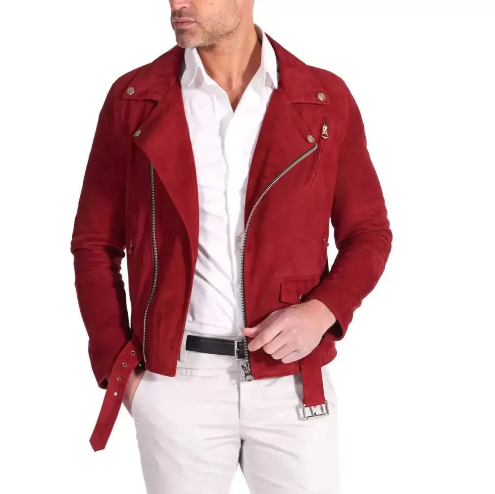 Red Suede Jacket Mens