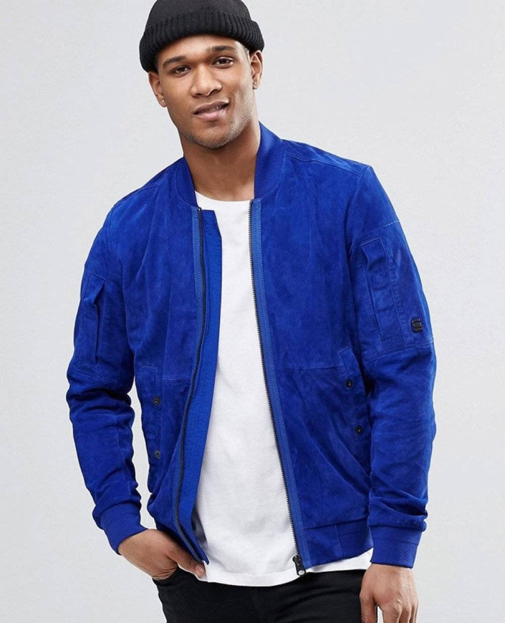 Royal Blue Bomber Jacket Mens