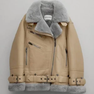 Shearling Aviator Jacket Womens 2