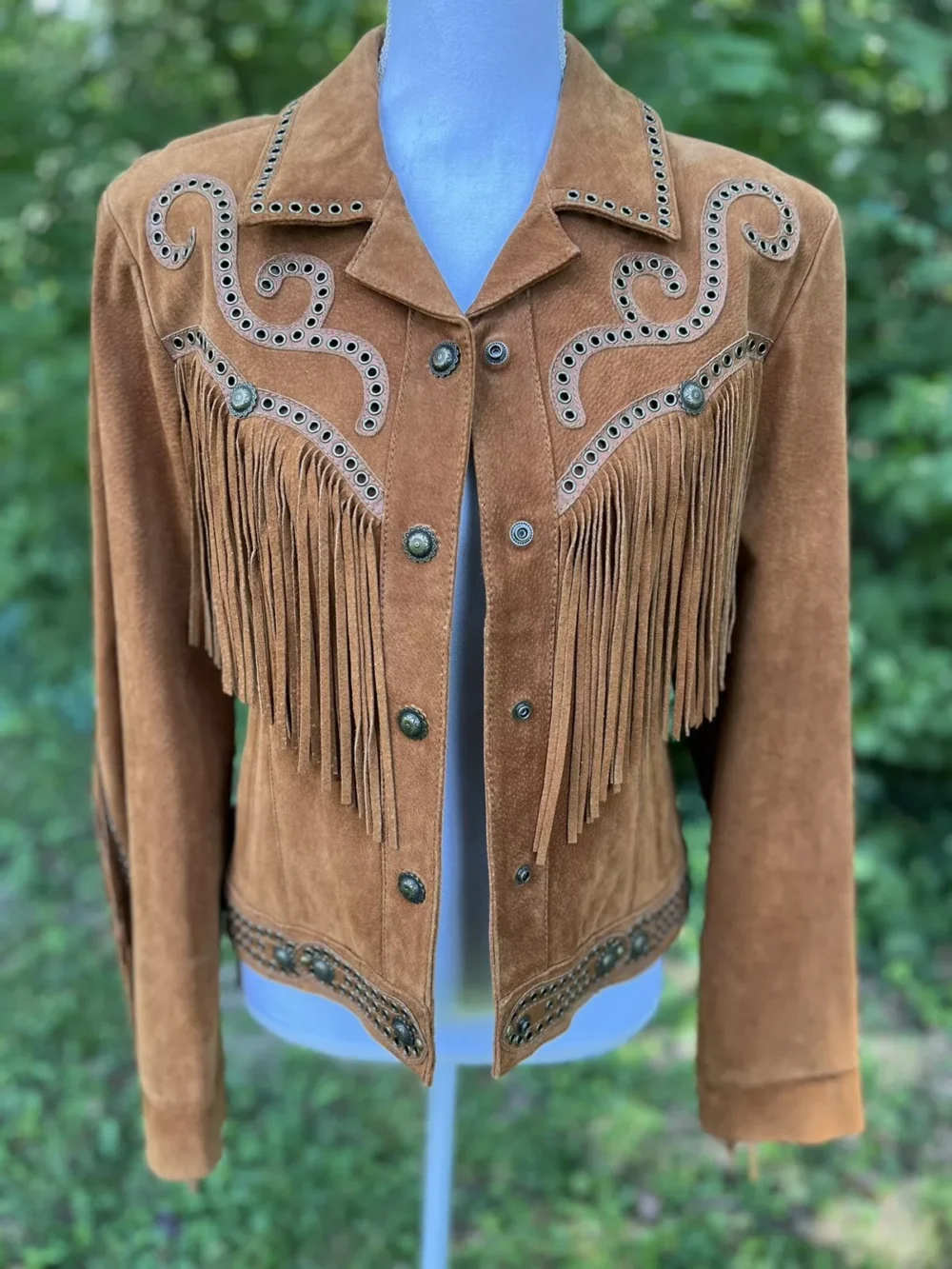 Suede Fringe Jacket Womens