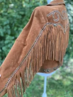 Suede Fringe Jacket Womens 3