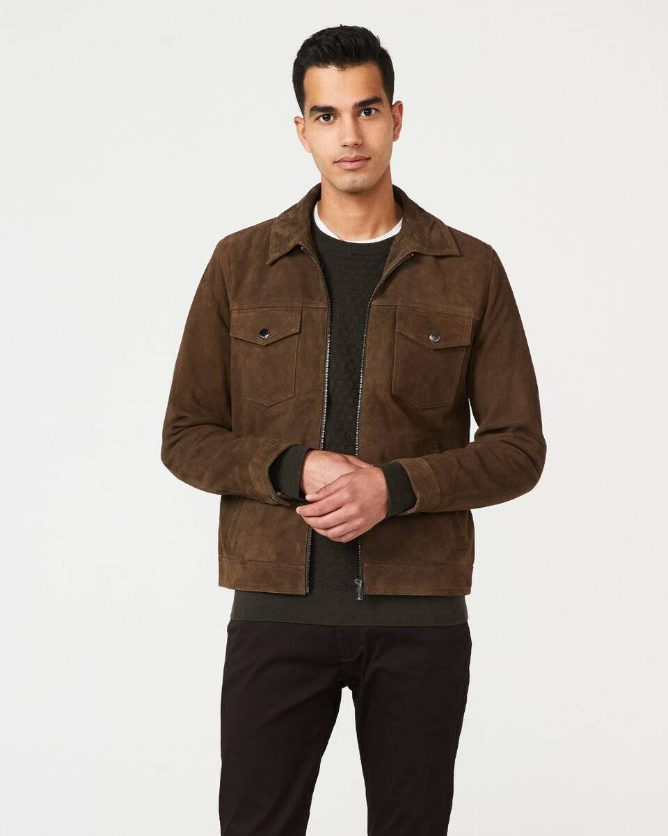 Suede Leather Jacket Mens