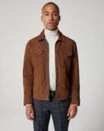 Tan Suede Trucker Jacket