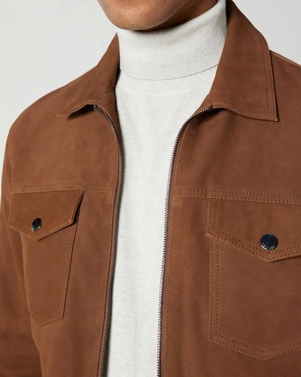 Tan Suede Trucker Jacket 2