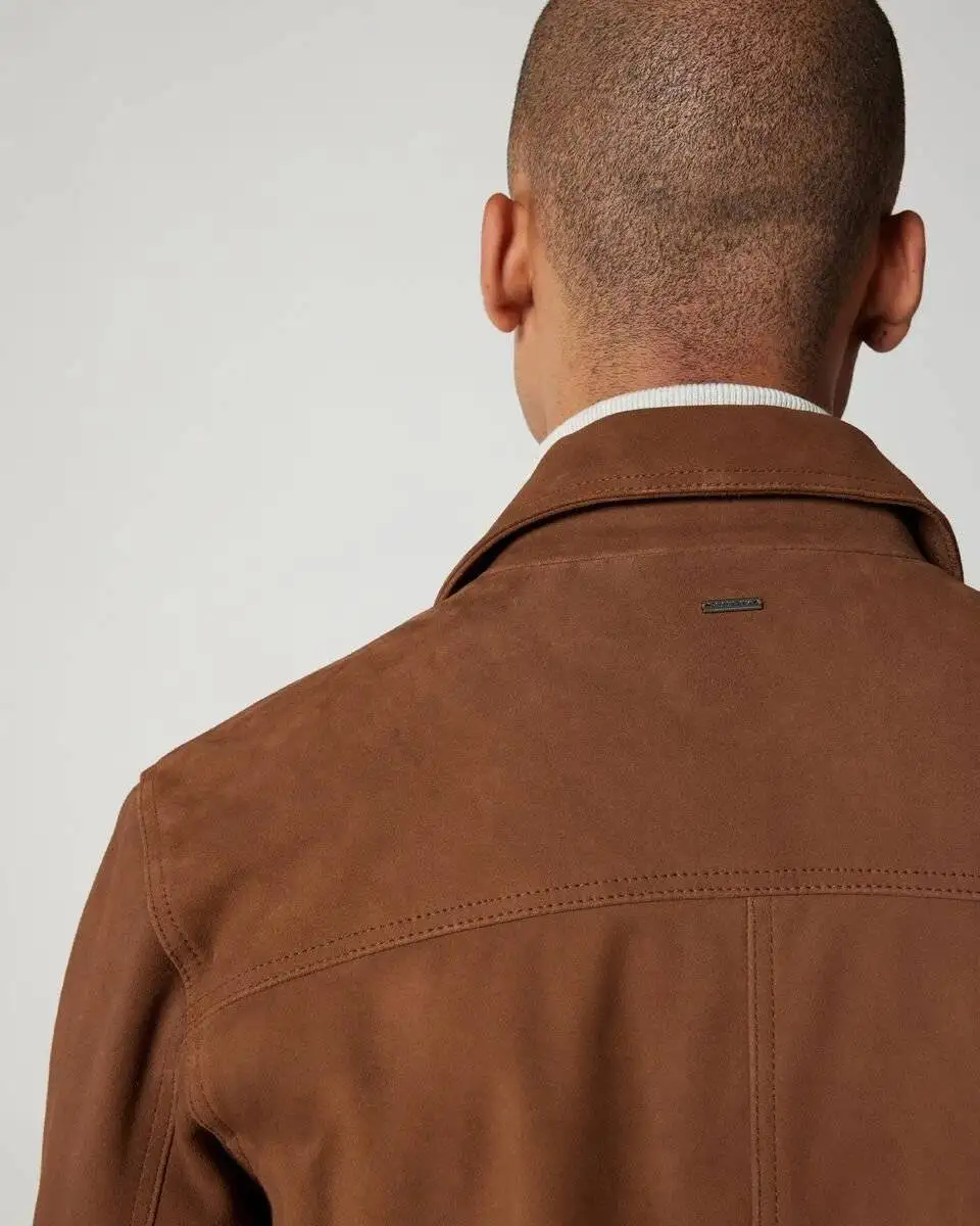 Tan Suede Trucker Jacket 4