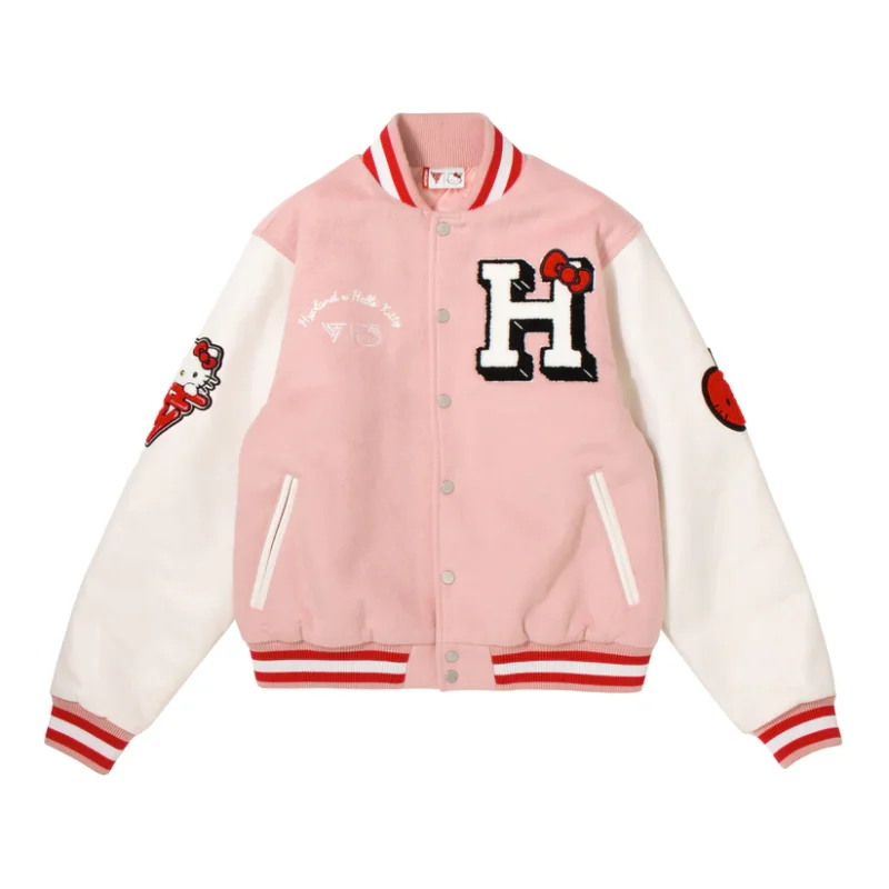 Pink Varsity Jacket for Women