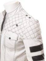 White Leather Motorcycle Jacket 3